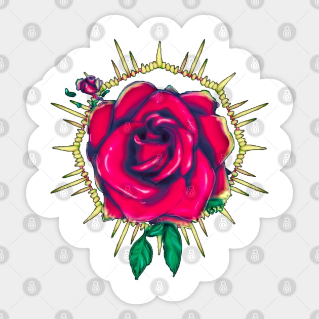 Red Rose Variation Sticker by Vidi Studios